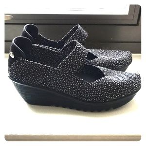 Polka Dot Platform Shoes (Size 10)